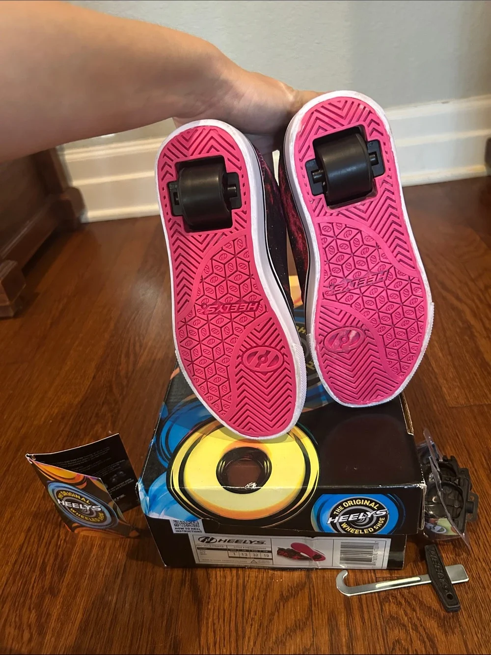 Heelys Kids Galaxy Pink & Black Skate Sneakers with Removable Wheels